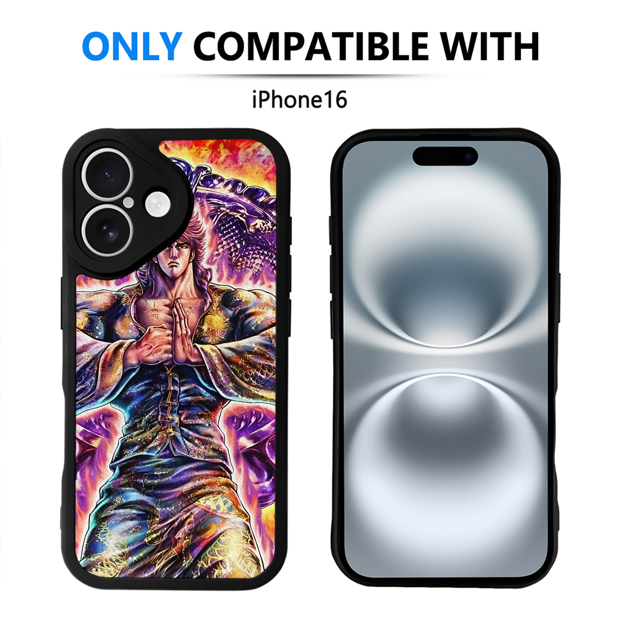 （画像用） 北斗の拳 Fist of the North Star 【iPhone 16シリーズ対応】シリコンスマホケース（レザー調） 材質：シリコン